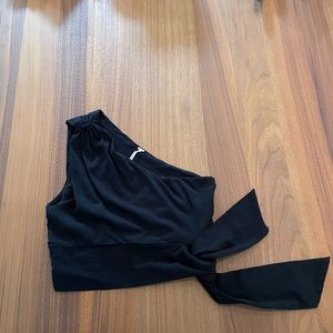 Free People One Shoulder Top in Black